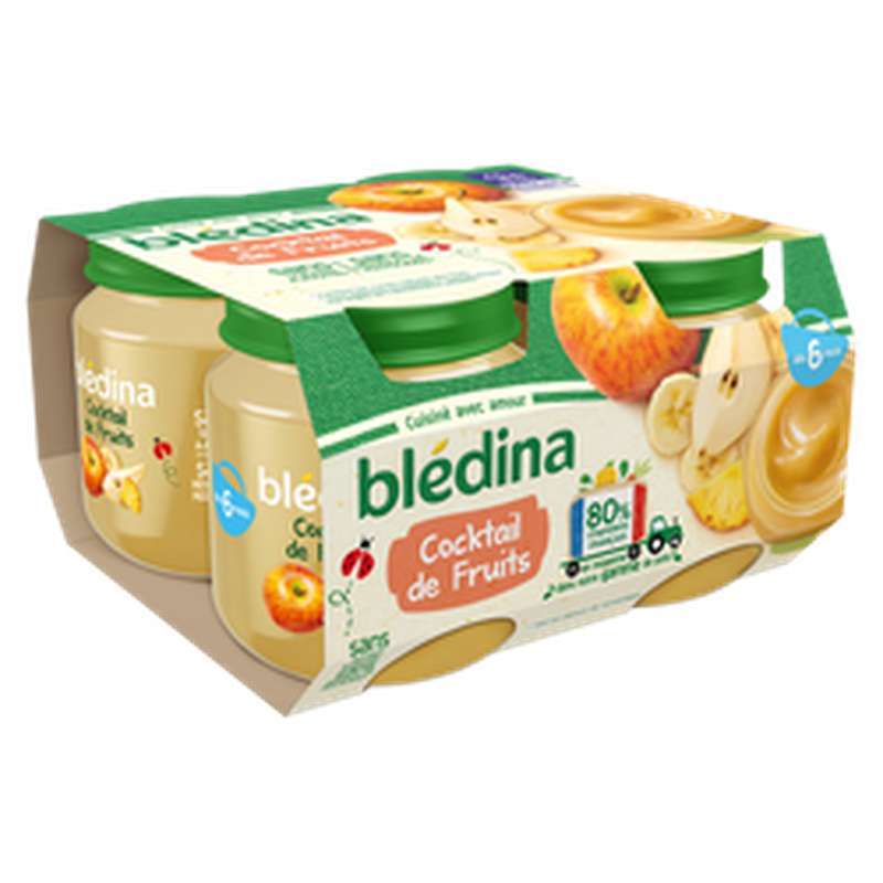 2 Lots de 4 Pots cocktail de fruits - dès 6 mois, Blédina (8 x 130 g)