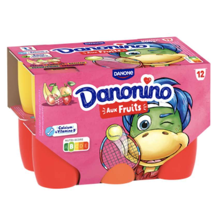 2 Packs de 12 Danonino aux fruits panaché, Danone (24 x 50 g)
