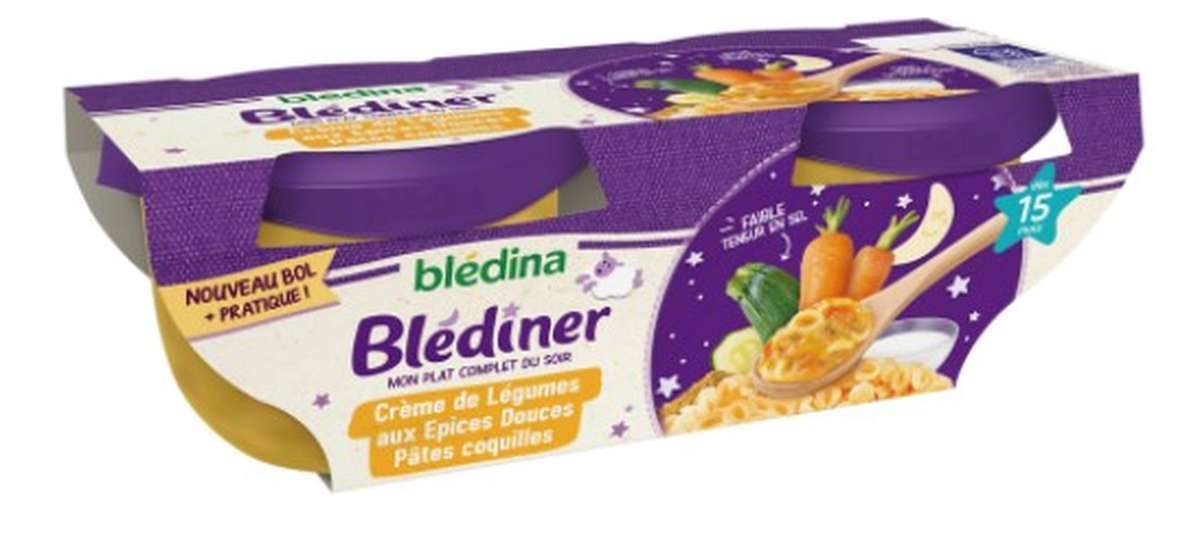 2 Packs de 2 Blédiner Crème de légumes aux épices - dès 15 mois, Blédina (4 x 200 g)