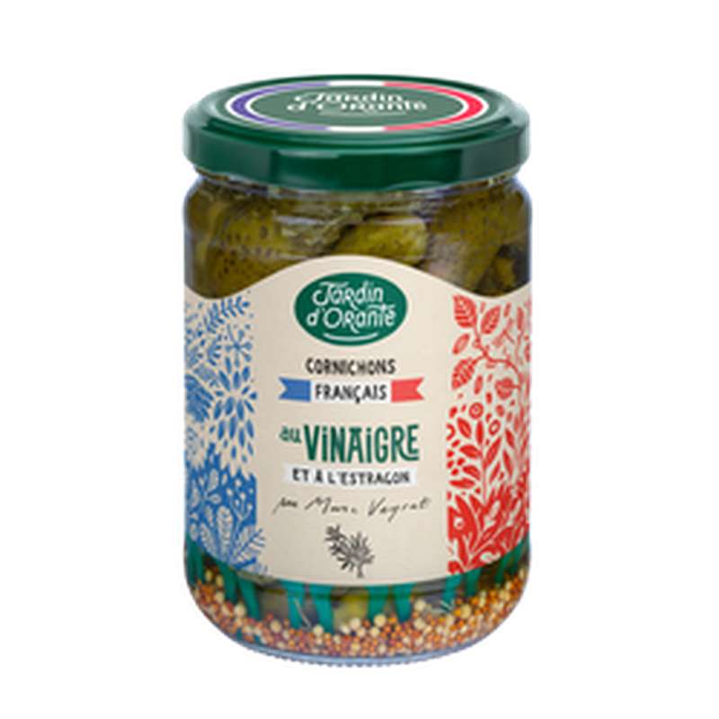 Cornichons français au vinaigre et à l'estragon, Jardin d'Orante (72 cl