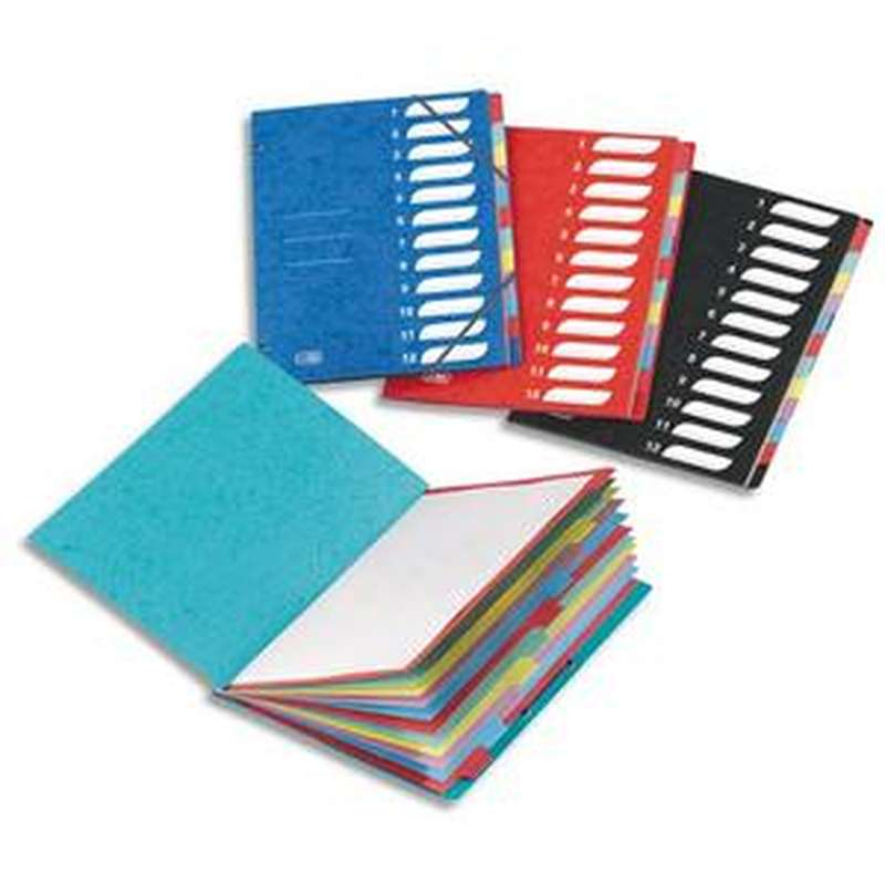 Trieur 7 Compartiments Uquelic - Lot De 2 - Pochette Extensible A4 Pour Documents, Classement Bureau (Sergé Noir)