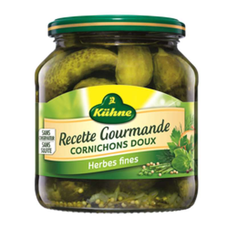 Cornichons doux aux fines herbes, Kuhne (300 g) La belle vie Changez votre vision des courses