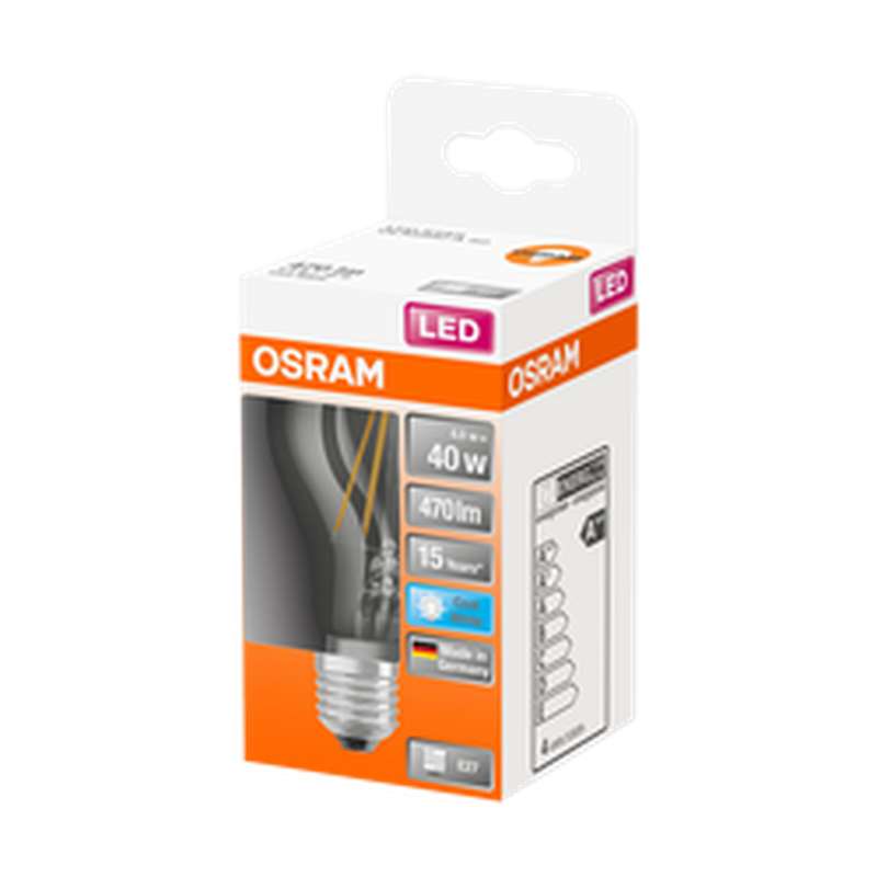 Ampoule ronde LED à filament 40W culot à vis E27 - blanc froid, Osram ...