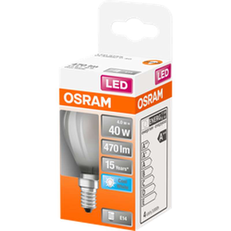 Ampoule dépolie sphérique LED à filament 40W culot à vis E14 blanc