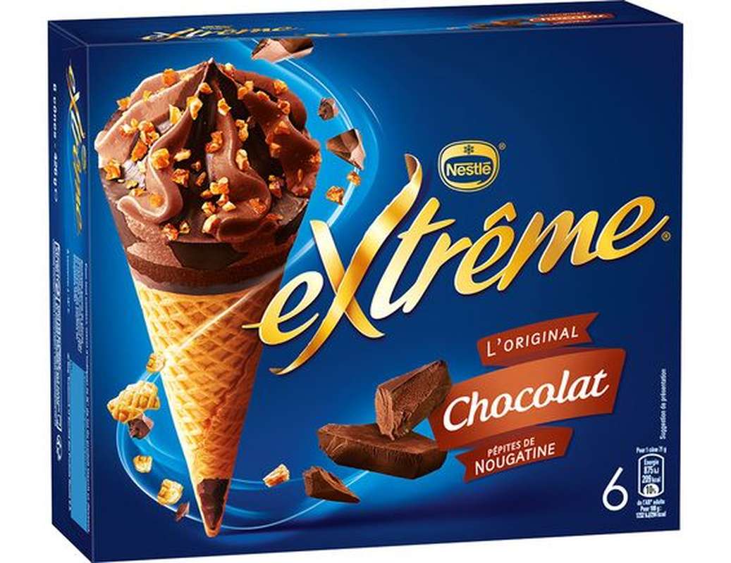 Cônes Chocolat, Extrême (x 6, 426 g) La belle vie Changez votre
