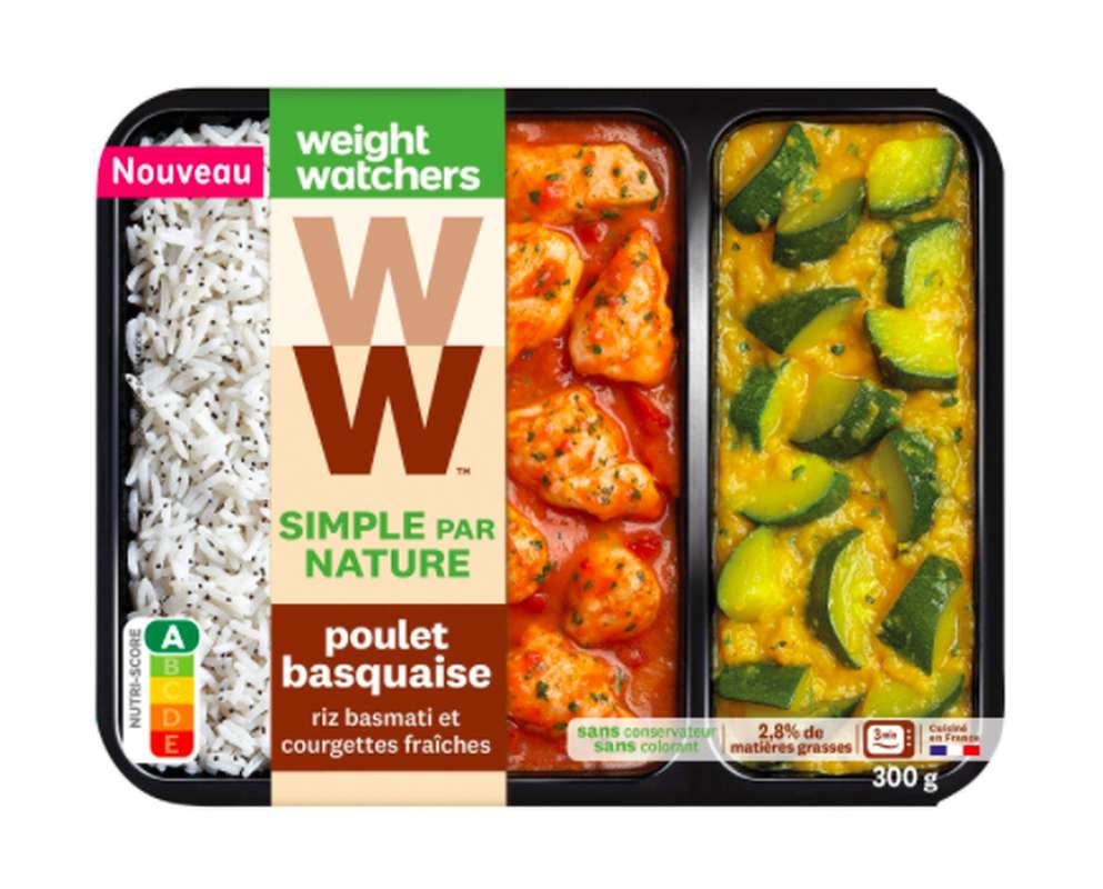 Poulet Basquaise, riz et courgettes fraîches, Weight Watchers (300 g