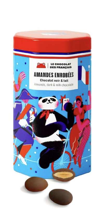 Amandes enrobées de chocolat noir et lait, Le Chocolat des Français (125 g)
