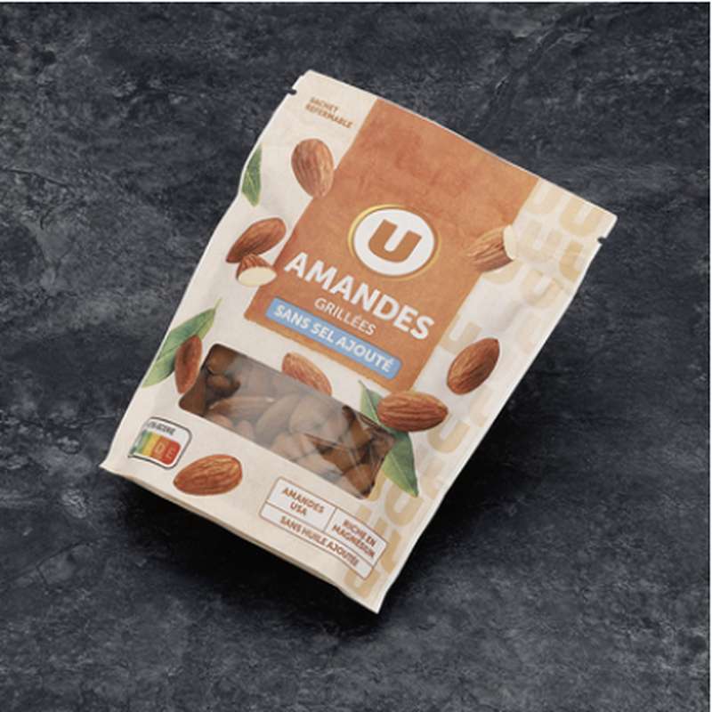 Amandes grillées sans sel ajoutés, U   (175 g)
