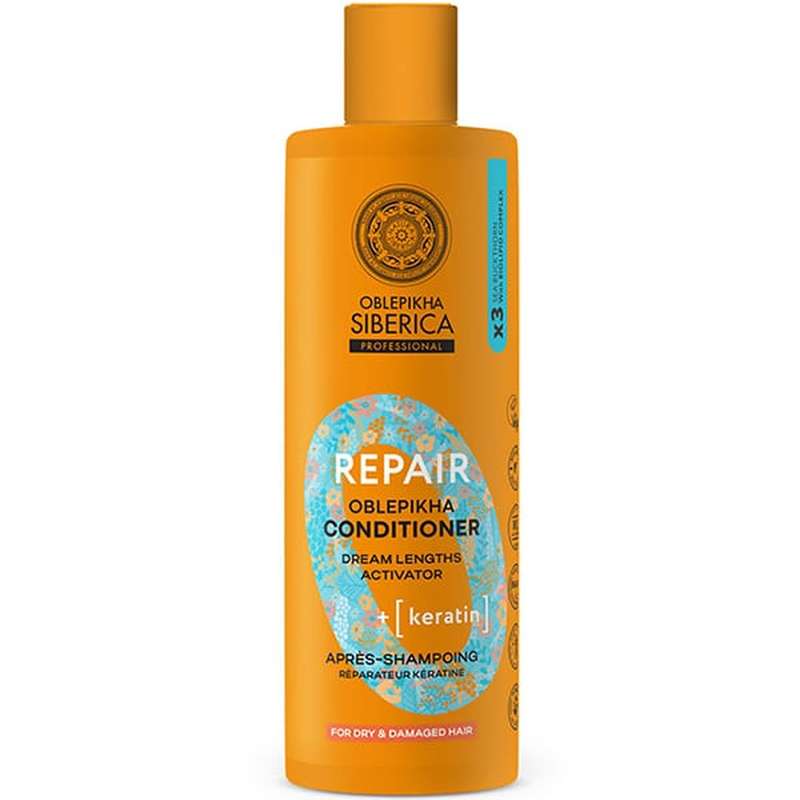 Après-shampoing Repair Kératine à l'argousier cheveux secs et abimés BIO, Natura Siberica (400 ml)