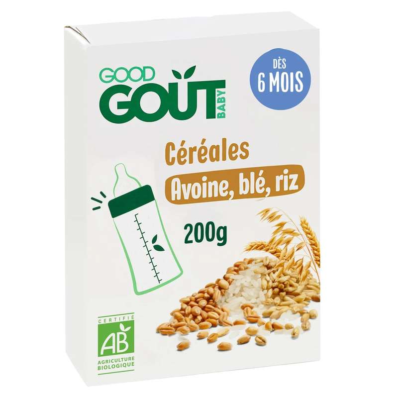 Avoine, blé et riz BIO - dès 6 mois, Good Goût (200 g)