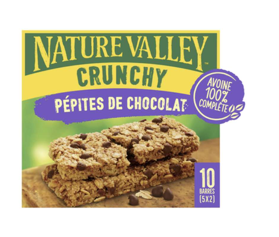 Barre céréales crunchy chocolat chips, Nature Valley (x5, 210 g)