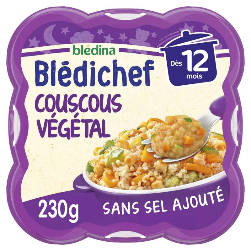 Blédichef Couscous Végétal aux légumes & pois chiche - dès 12 mois, Blédina  (230 g)