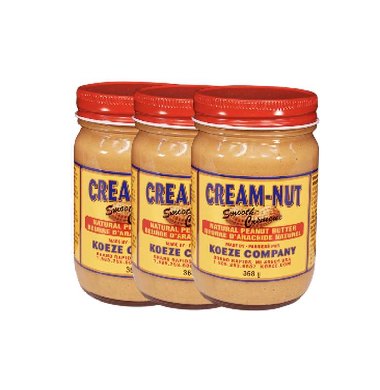 Lot de 3 Beurre de cacahuète crémeux traditionnel, Cream-nut (368 g)