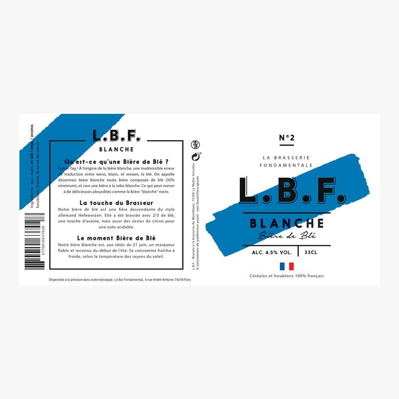 Bière Blanche, LBF, La Brasserie Fondamentale (33cl) La Belle Vie Courses en Ligne