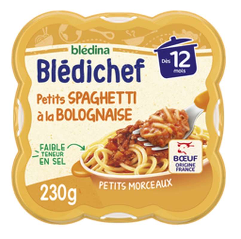 Blédichef assiette de petits spaghetti à la bolognaise - dès 12 mois,  Blédina (230 g)