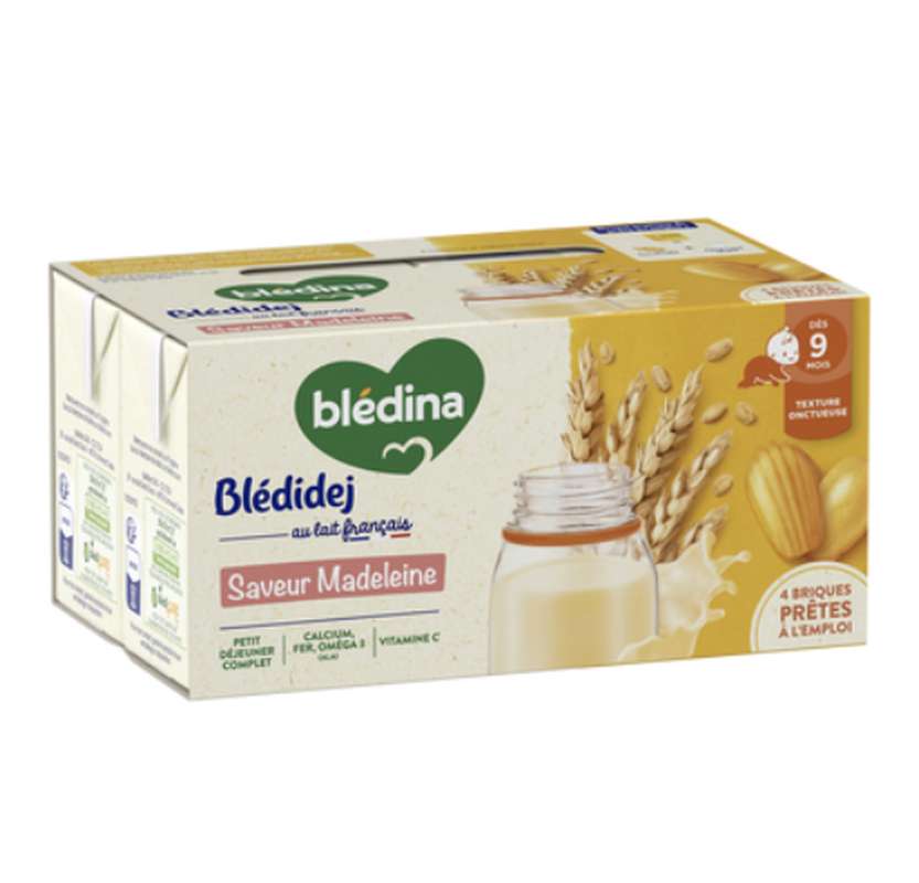 Blédidej céréales saveur madeleine - dès 9 mois, Blédina (4 x 250 ml)
