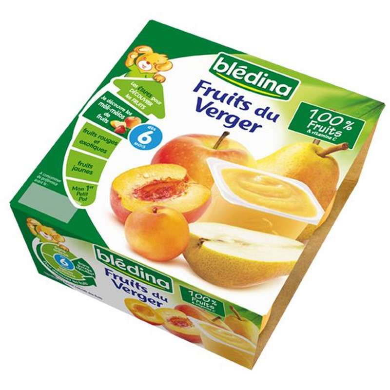 Coupelles fruits du verger 6 mois, Blédina (4 x 100 g) La belle vie Changez votre vision