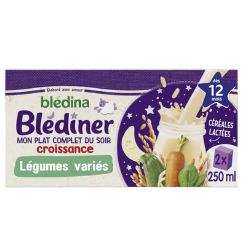 Blédiner croissance légumes variés - dès 12 mois, Blédina (2 x 250 ml)