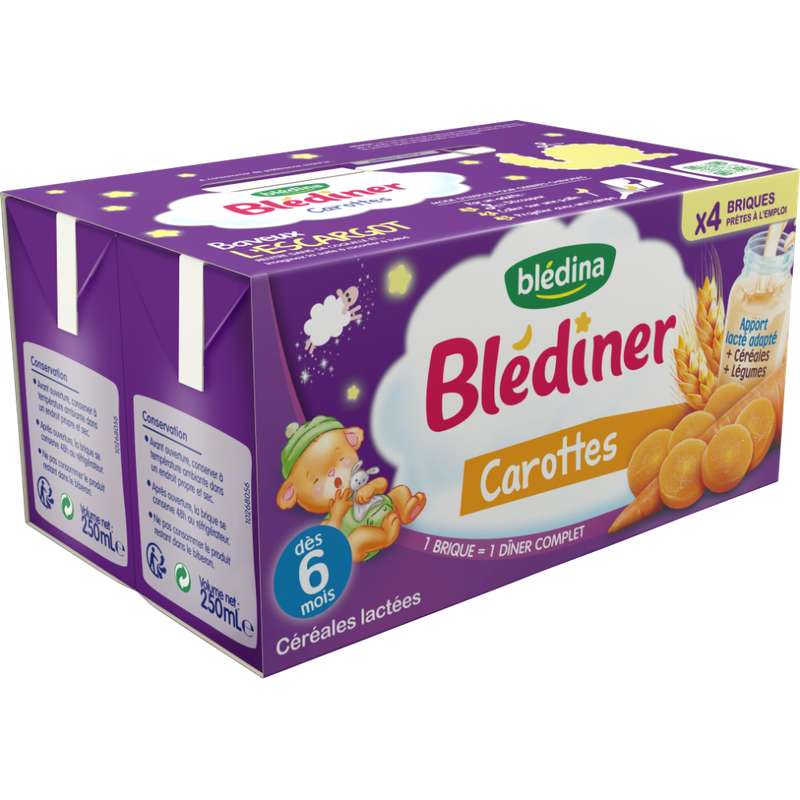 Blediner Aux Carottes Des 6 Mois Bledina 4 X 250 Ml La Belle Vie Changez Votre Vision Des Courses