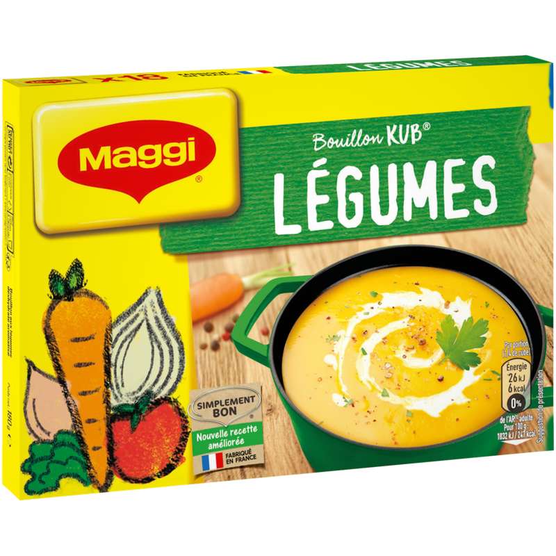 Bouillon de légumes, Maggi (x 18, 180 g) La belle vie Changez votre