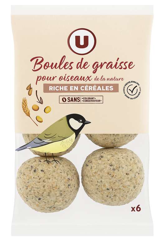 Boules de graisse pour oiseux de la nature, U (X6, 540 g)