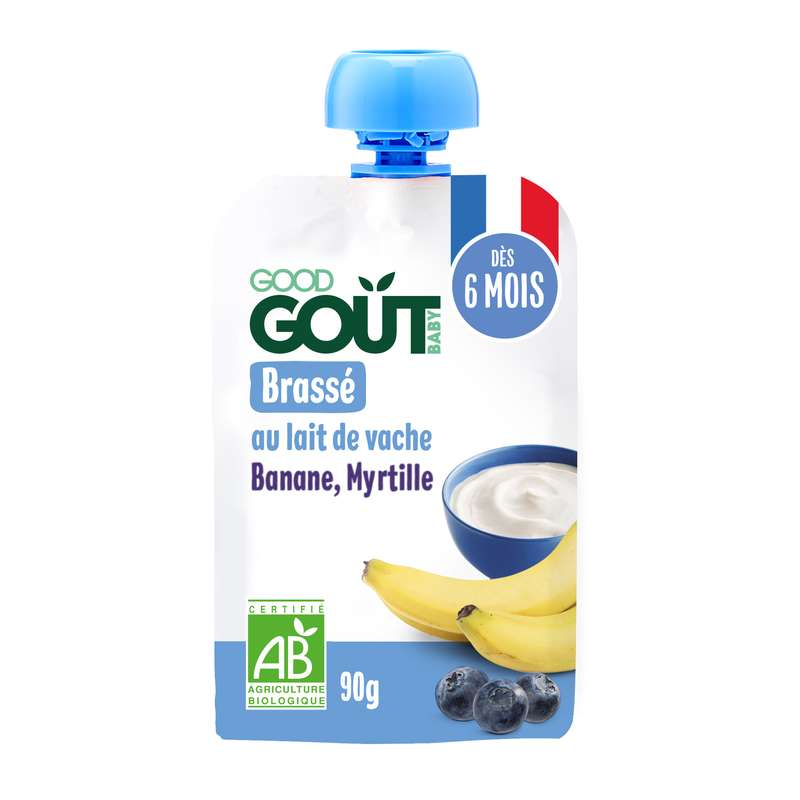 Brassé banane, myrtille BIO - dès 6 mois, Good Goût (90 g)