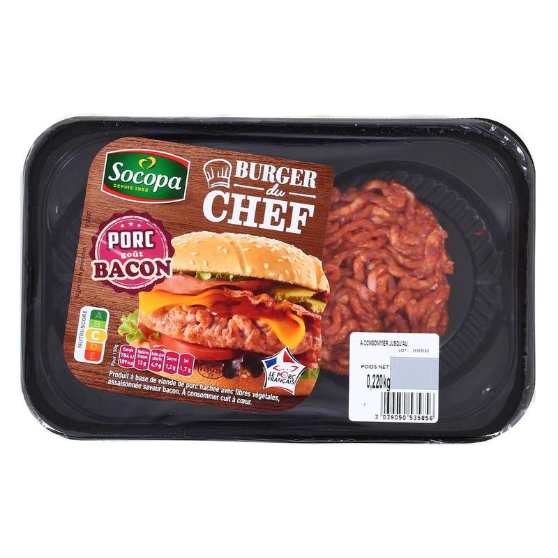 Burger du chef porc goût bacon, Socopa (x 2, 220 g) La Belle Vie