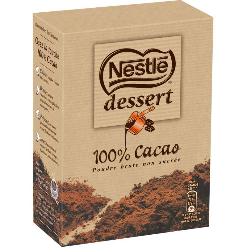 Cacao en poudre non sucré, Nestlé dessert (250 g) La belle vie Changez votre vision des courses