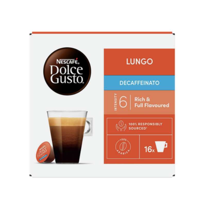 Café capsule Lungo Decaffeinato , Dolce Gusto (x 16)