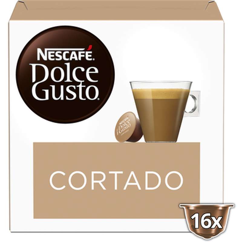 Café capsules Espresso Macchiato Cortado, Nescafé Dolce Gusto (x 16)