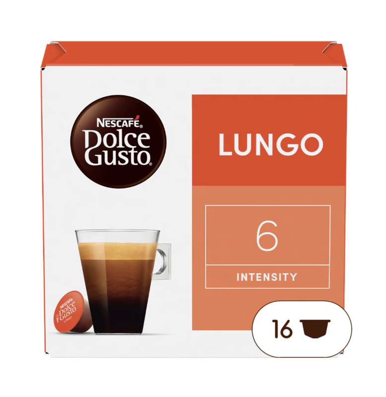 Café capsules Lungo n°6 compatible, Nescafé Dolce Gusto (x 16)