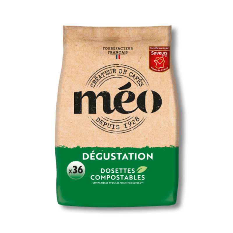 Café dosettes dégustation compatible Senseo, Méo (x 36)