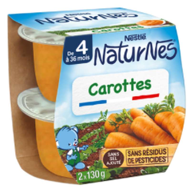 Carottes - dès 4/6 mois, Naturnes Nestlé (2 x 130 g)