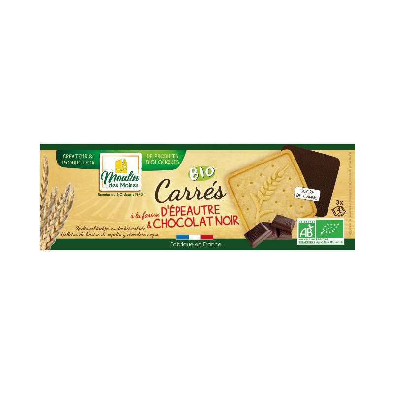 Carrés d'épeautre 100% au chocolat BIO, Celiane (160 g)