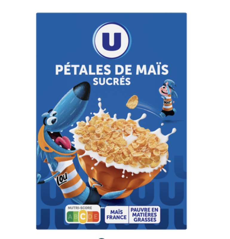 Céréales Pétales de maïs sucré, U (375 g)