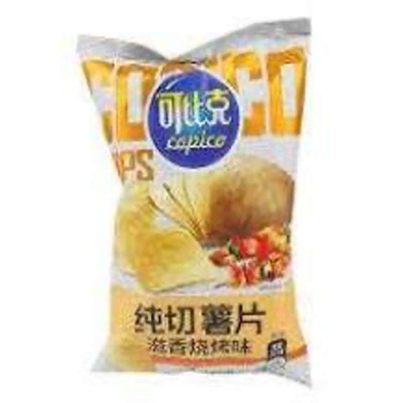 Chips de Pomme de Terre Coupées Pur - Saveur Barbecue Fumé, Daliyuan Kebike (65 g)