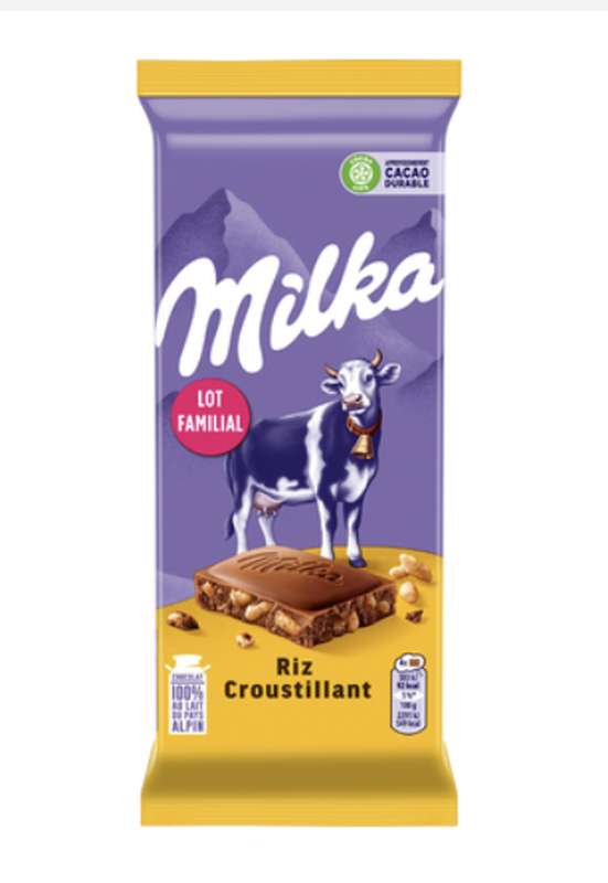 Chocolat au lait et riz croustillant, Milka (100 g)