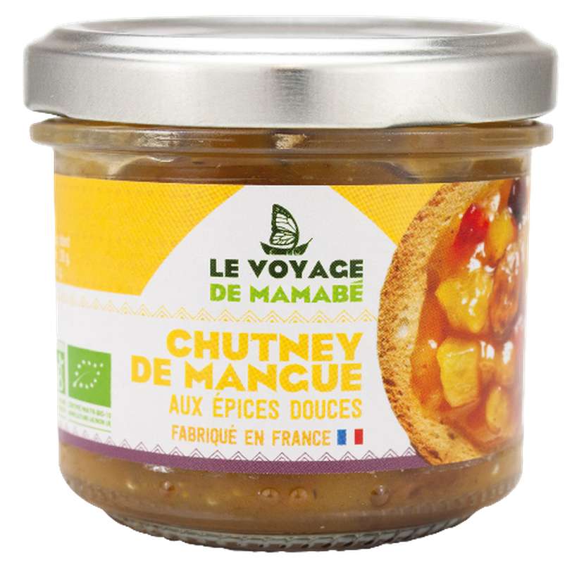 Chutney de mangue aux épices douces BIO, Le Voyage de Mamabe (100 g)