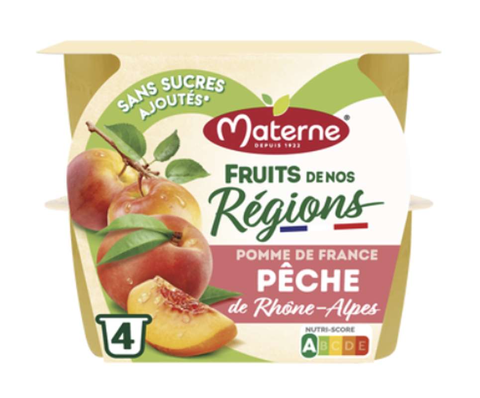 Compote pomme pêche, Materne (4 x 100 g)