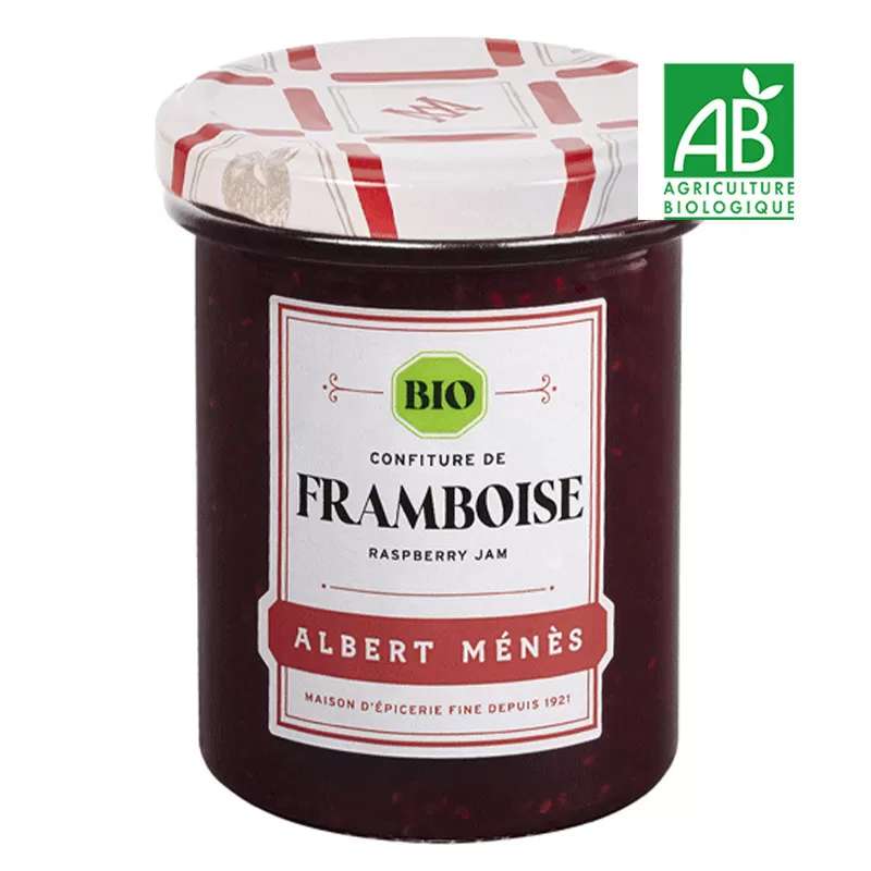 Confiture Extra de Framboise BIO, Albert Ménès (230 g)