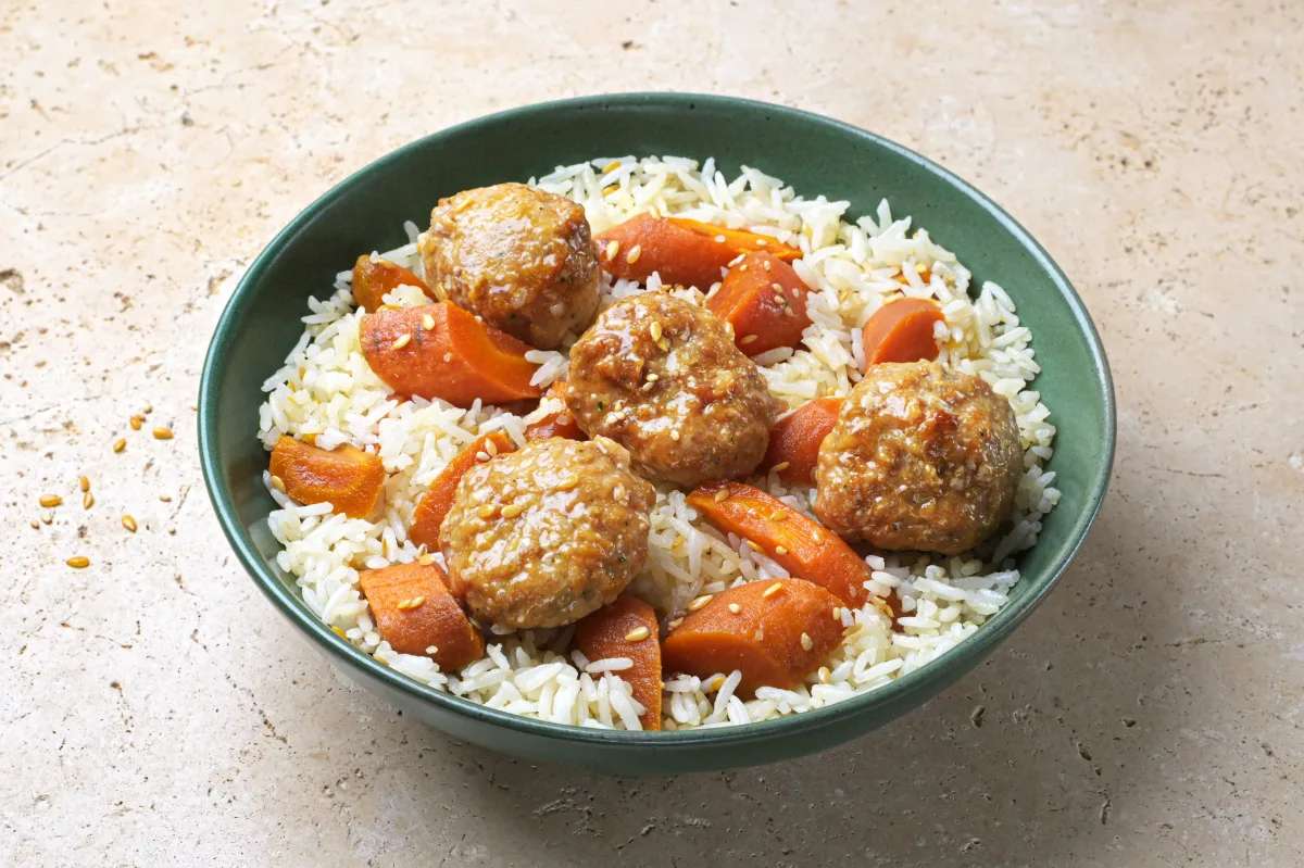Boulettes de poulet Teriyaki, Frichti (390 g), [Contenant réutilisable]
