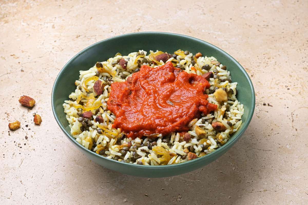 Kosheri & sa sauce tomate épicée, Frichti (400 g), [Contenant réutilisable]