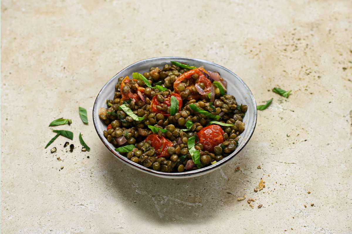 P'tite salade de lentilles & tomates séchées, Frichti (123 g), [Contenant réutilisable]