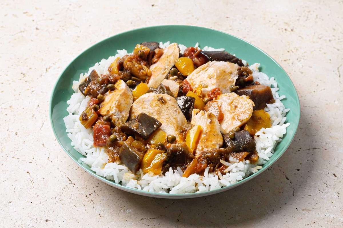 Poulet mariné & caponata, Frichti (370 g), [Contenant réutilisable]