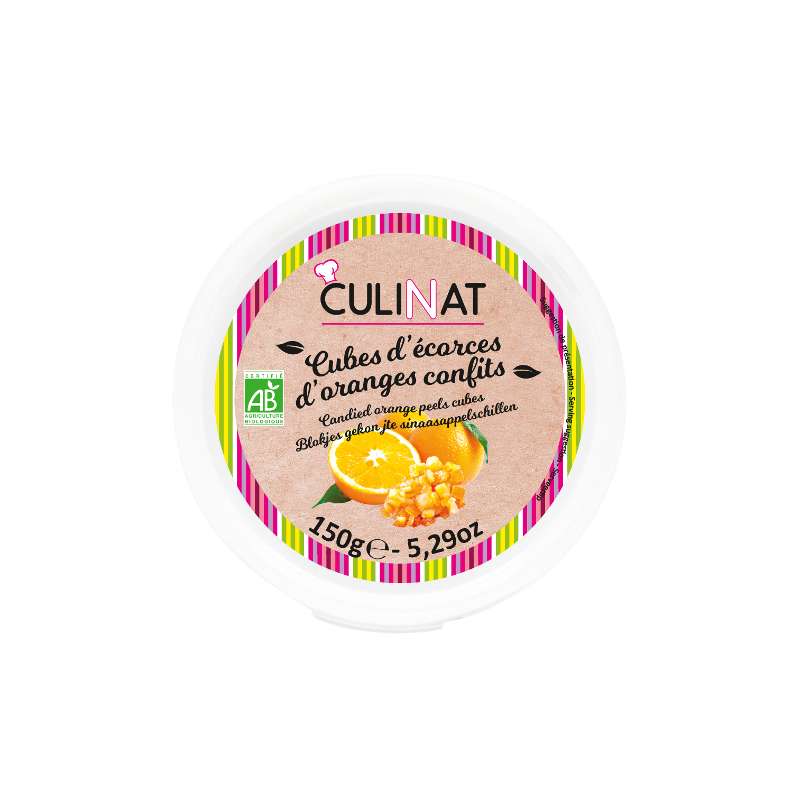Cubes d’écorces d’orange confits BIO, Culinat (150 g)