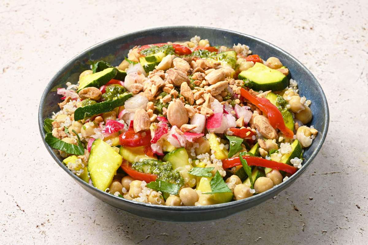 Bowl de légumes marinés & amandes, Frichti (410 g), [Contenant réutilisable]
