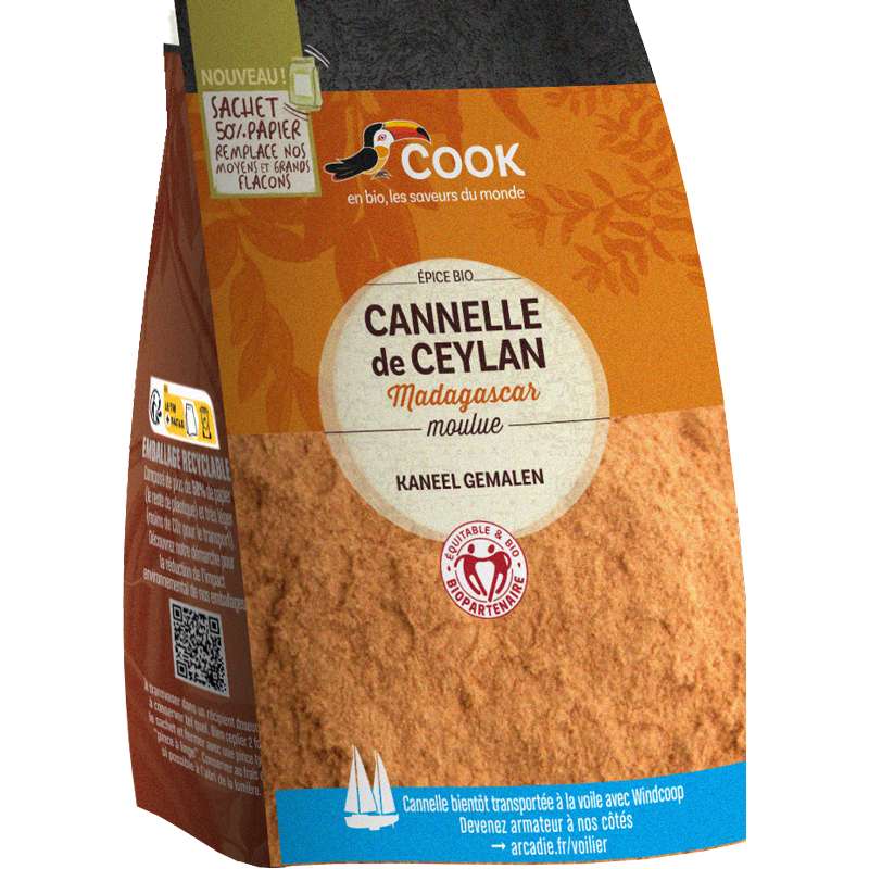 Cannelle de Ceylan en poudre - éco recharge BIO, Cook (100 g)