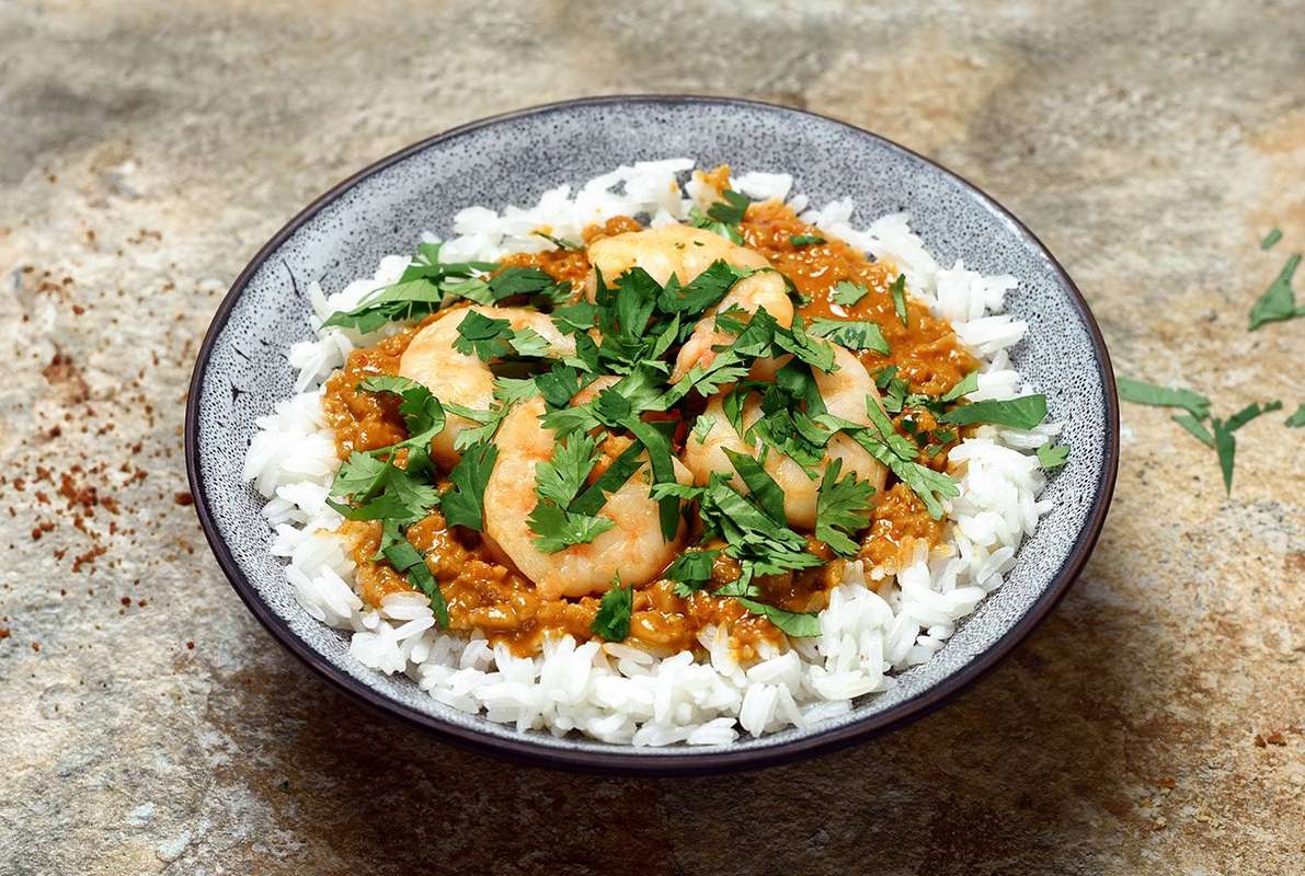 Crevettes thaï sauce satay, Frichti (315 g), [Contenant réutilisable]