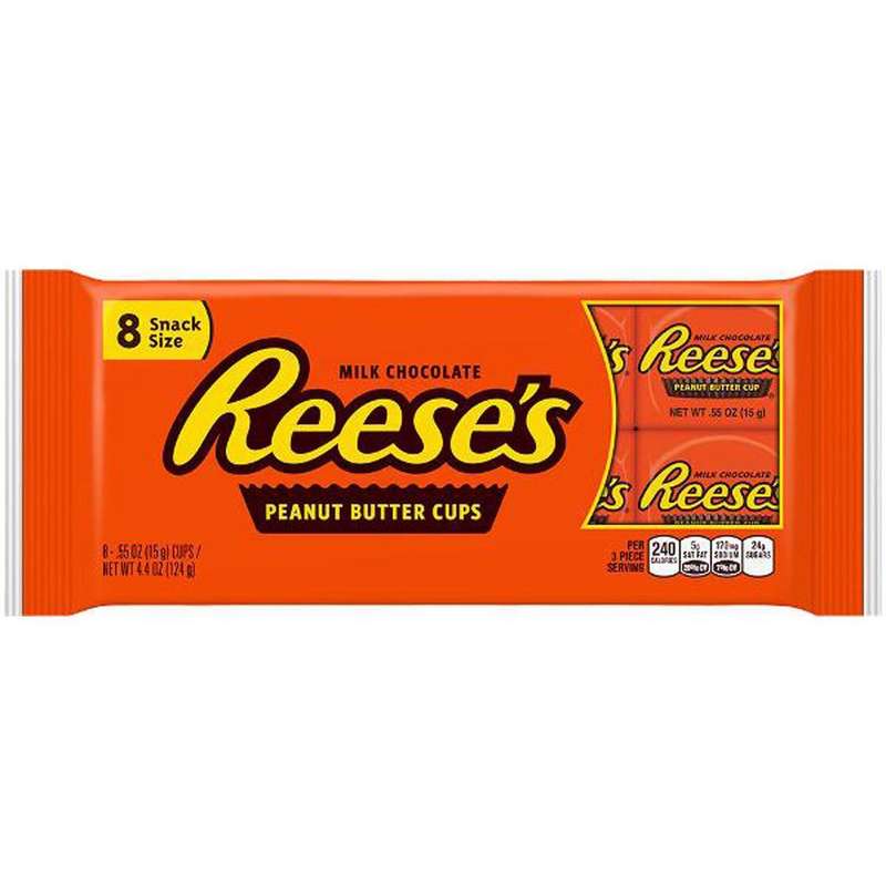 Cups au chocolat et beurre de cacahuètes, Reese's (x 8, 124 g)