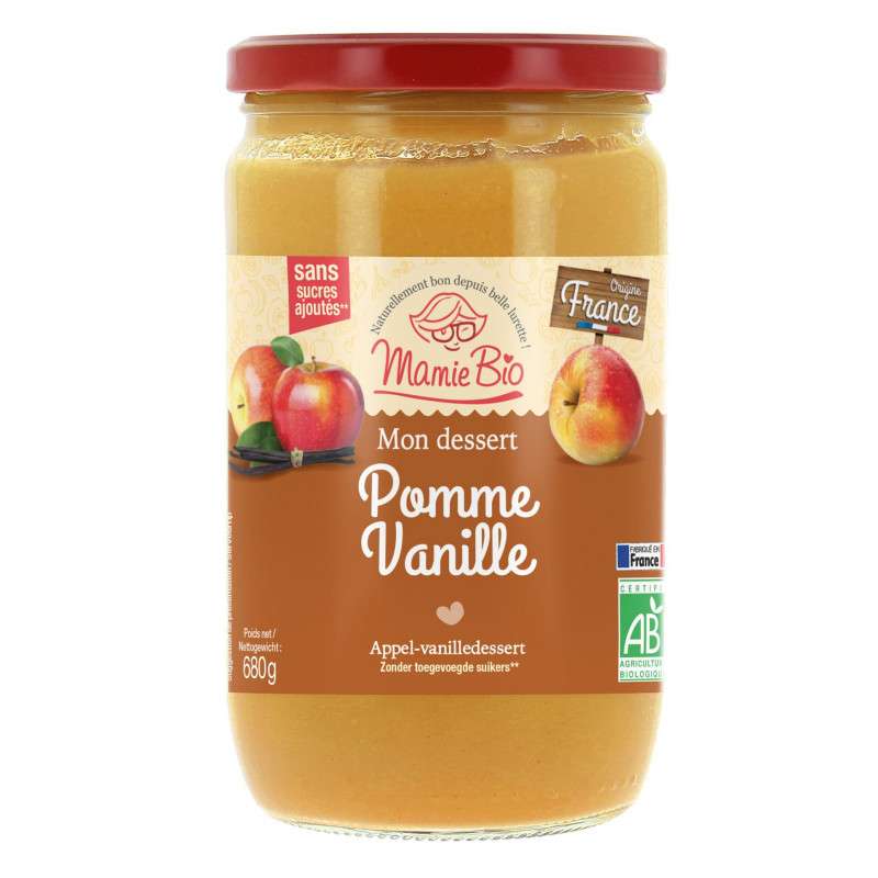 Dessert pomme vanille BIO, Mamie Bio (680 g)